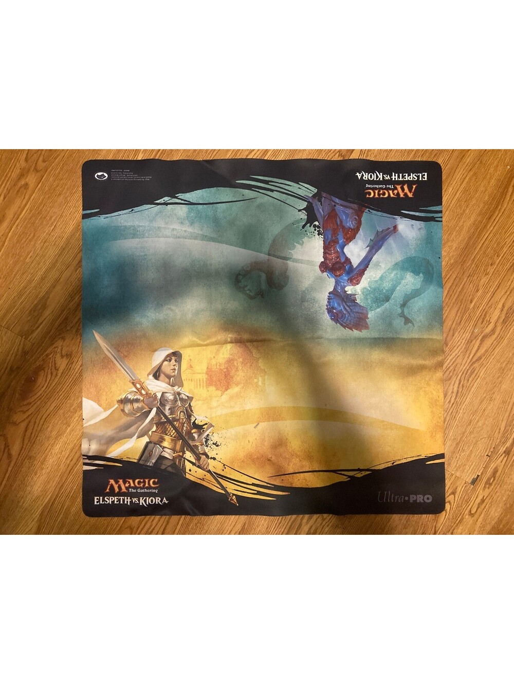 MTG Magic the Gathering Elspeth vs. Kiora 2 Player Playmat 24" x 24" Used